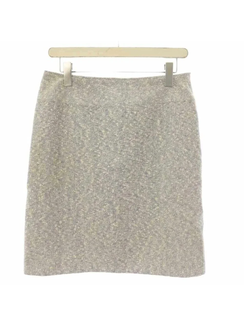 Chanel Boutique Tweed Skirt Knee-Length Ivory Navy 38